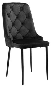 MebleMWM Krzesło do jadalni czarne HY-DC0255 WELUR | OUTLET