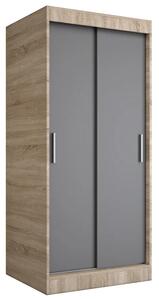 Szafa przesuwna dąb sonoma + antracyt H1-E04