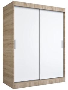 Szafa przesuwna 150 cm dąb sonoma + biały K4-A43