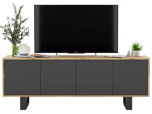 Zamykana szafka rtv dąb wotan + grafit E9-T97