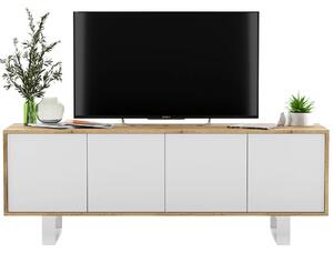 Zamykana szafka rtv dąb wotan + biały H9-T79