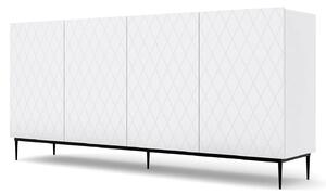 Komoda biały mat + czarna rama F3-G57