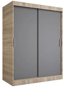 Szafa przesuwna 150 cm dąb sonoma + antracyt H5-H39