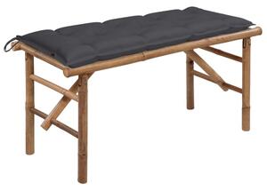 Składana ławka ogrodowa z poduszką, 118 cm, bambusowa