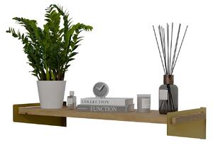 Minimalistyczna półka ścienna złoty + dąb artisan C1-Z86