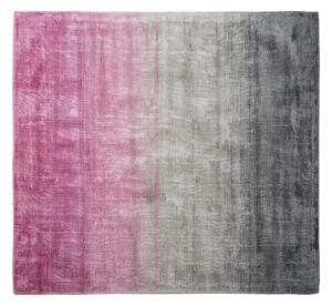 Dywan z wiskozy do salonu 200 x 200 cm efekt ombre różowo-szary Ercis Beliani