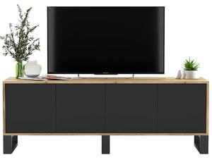 Szafka rtv dąb wotan + czarny C7-B77