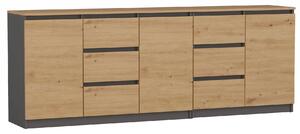 Duża komoda 200 cm dąb artisan + antracyt Z0-E42