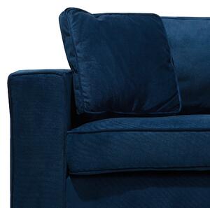 Sofa 3-osobowa kanapa welurowa oparcie zpoduch ciemnoniebieska Falun Beliani