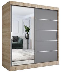 Szafa przesuwna 180 cm dąb sonoma + antracyt E8-B72