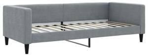 Sofa rozsuwana z materacami, jasnoszara, 90x200 cm, tkanina