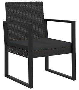 Czarny fotel ogrodowy z poduszką E8-F30