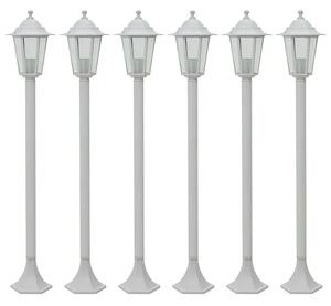 Zestaw 6 białych niskich lamp do ogrodu - A467 B7-L24