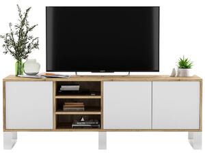 Szafka na TV dąb wotan + biały G4-E55