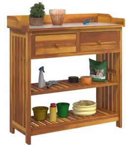 Nowoczesna szafka ogrodowa z litego drewna akacjowego, 93 x 41,5 x 98 cm