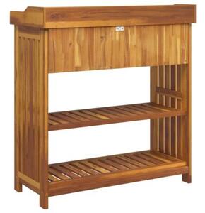 Nowoczesna szafka ogrodowa z litego drewna akacjowego, 93 x 41,5 x 98 cm