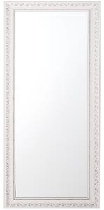 Eleganckie lustro ścienne wiszące prostokątne 50 x 130 cm białe Mauleon Beliani