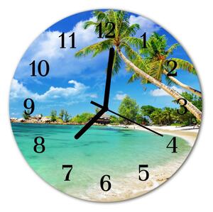 Zegar ścienny okrągły Plażowe palmy