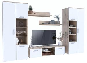 Meblościanka biała + dąb sonoma P5-M05