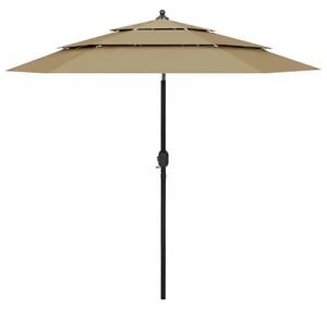 Okrągły trzypoziomowy parasol ogrodowy taupe P9-D43