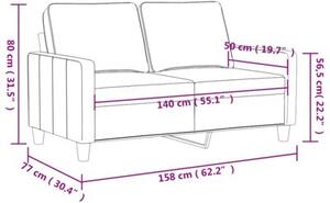 Sofa 2-osobowa, winna czerwieÅ, 140 cm, tapicerowana aksamitem