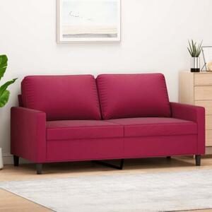 Sofa 2-osobowa, winna czerwieÅ, 140 cm, tapicerowana aksamitem