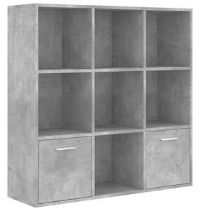 Regał na książki z półkami i 2 drzwiczkami beton G4-E63
