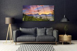 Obraz Szklany Góra Las Słońce Natura