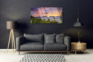 Obraz Szklany Góra Las Słońce Natura