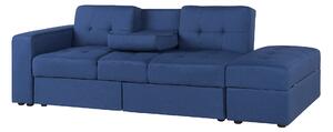 Sofa rozkładana niebieska miejsce do przechowywania otomana 3-osobowa Falster Beliani