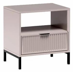 Beżowa szafka nocna z lamelami P5-T66