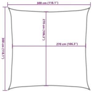 Żagiel przeciwsłoneczny, 160 g/m², jasnozielony, 3x3 m, hdpe