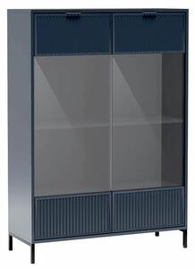 Granatowa witryna z lamelami F4-B01