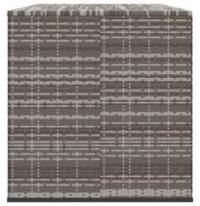 Skrzynia na poduszki ogrodowe rattan pe, 291x100,5x104cm, szara