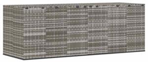 Skrzynia na poduszki ogrodowe rattan pe, 291x100,5x104cm, szara