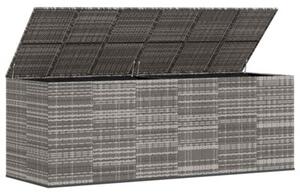 Skrzynia na poduszki ogrodowe rattan pe, 291x100,5x104cm, szara