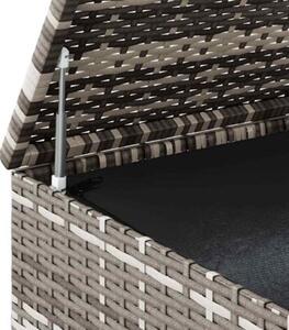 Skrzynia na poduszki ogrodowe rattan pe, 291x100,5x104cm, szara