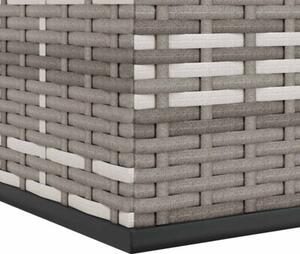 Skrzynia na poduszki ogrodowe rattan pe, 291x100,5x104cm, szara