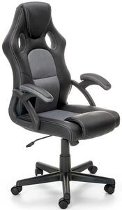 Fotel obrotowy gamingowy czarny + popiel M1-N65
