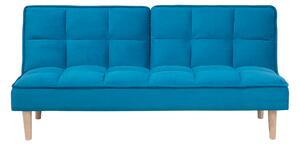 Trzyosobowa sofa rozkładana pikowana niebieska styl skandynawski Siljan Beliani