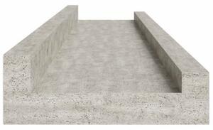 Półki ścienne, 2 szt., szarość betonu, 60x9x3 cm