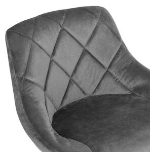 Krzesło barowe CYDRO BLACK welurowe grafitowe