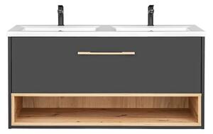 Podwieszana szafka łazienkowa z umywalką 120cm B0-T33