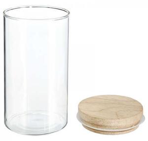 Szklany słoik na żywność z drewnianą pokrywką JARWO 1000 ml