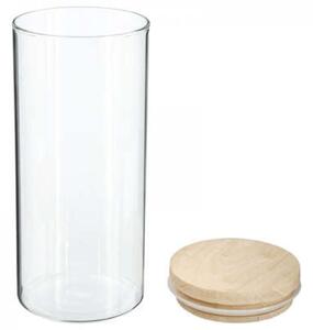 Szklany słoik na żywność z drewnianą pokrywką JARWO 1300 ml