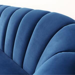 Sofa aksamit MARLENE, dwuosobowa, niebieska