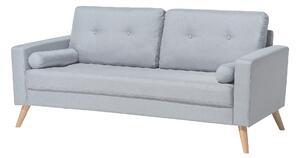 Sofa w stylu retro tapicerowana dwuosobowa pikowana szara tkanina Kalmar Beliani