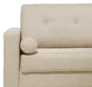 Sofa w stylu retro tapicerowana dwuosobowa pikowana jasnobeżowa tkanina Kalmar Beliani