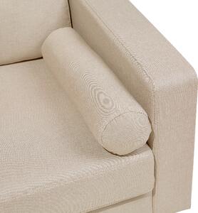 Sofa w stylu retro tapicerowana dwuosobowa pikowana jasnobeżowa tkanina Kalmar Beliani