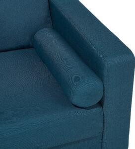 Sofa w stylu retro tapicerowana dwuosobowa pikowana niebieska tkanina Kalmar Beliani